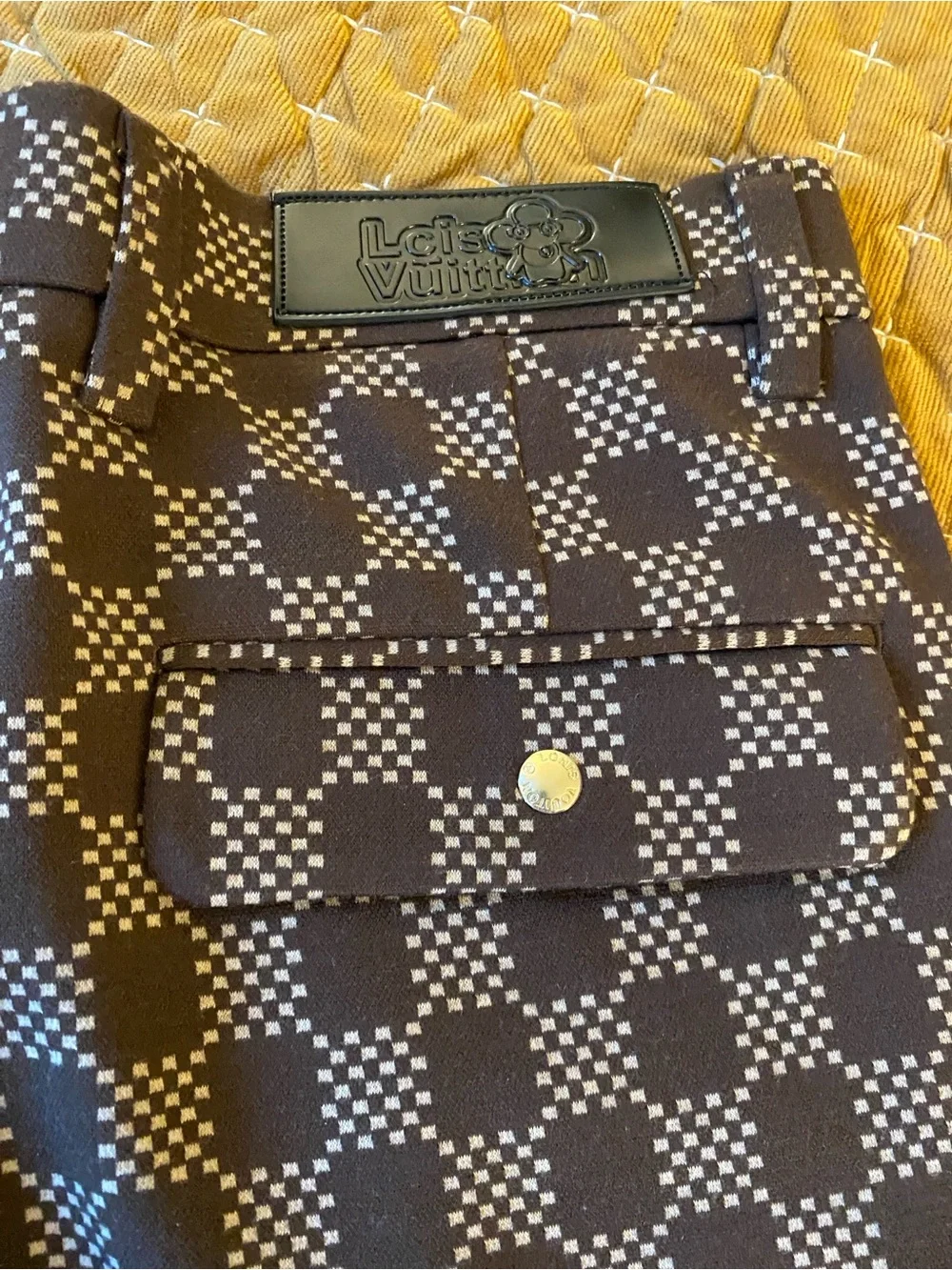 NWOT, Louis Vuitton Woman’s Brown Check Pattern Pants